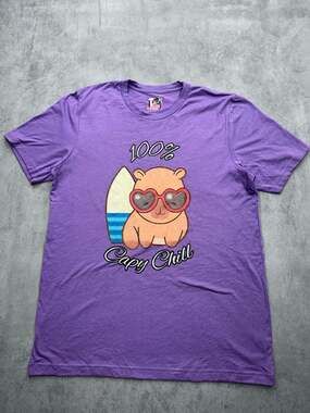 Shellye 100% Capy Chill Graphic T-Shirt Purple
